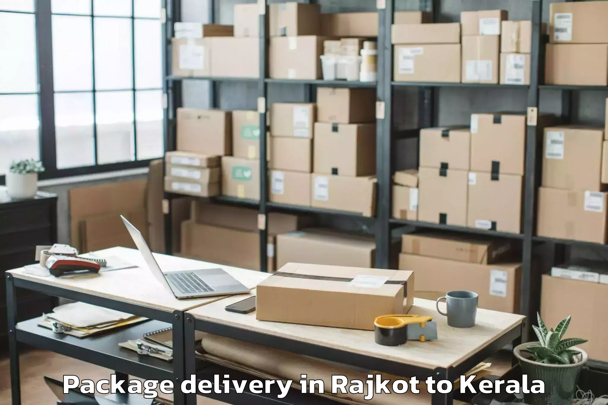 Easy Rajkot to Calicut University Malappuram Package Delivery Booking